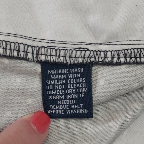 Chaps Navy Polka Dot Skirt. Size 12 - Picture 8 of 10